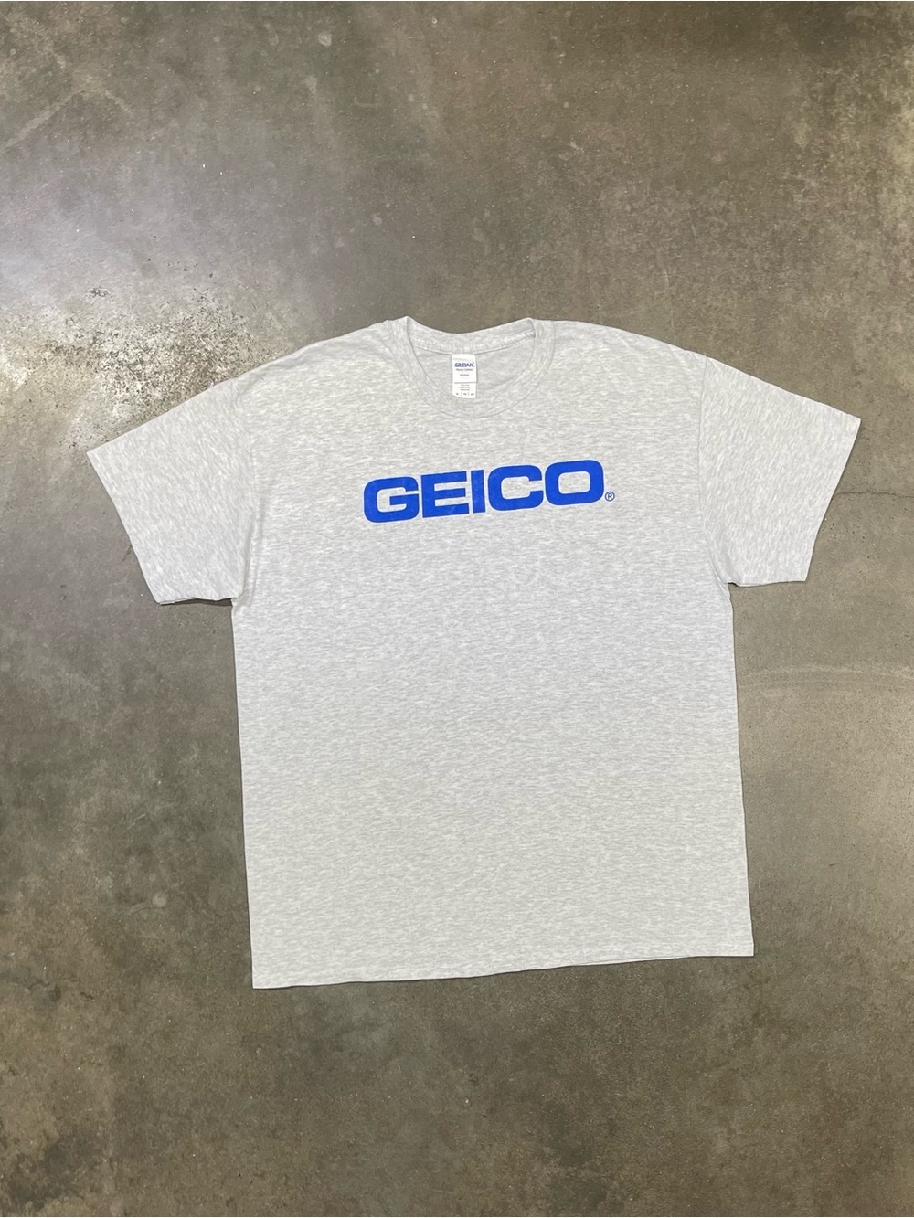 Vintage Y2K GEICO Graphic Logo Promo T Shirt Mens XL Gray